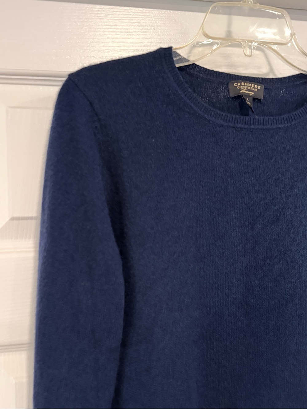 Charter Club Luxury 100% Cashmere Crewneck Navy Blue Sweater